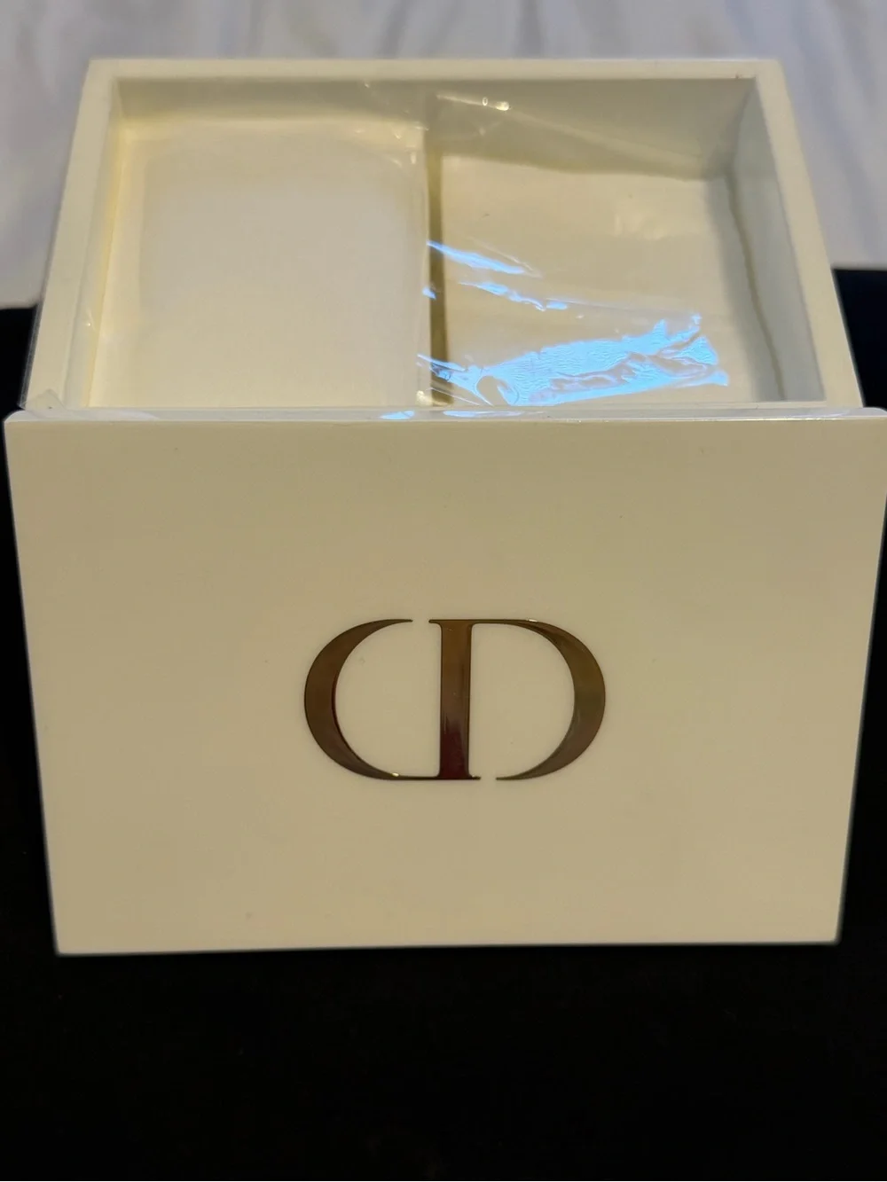 Dior White Box with Metallic CD Emblem